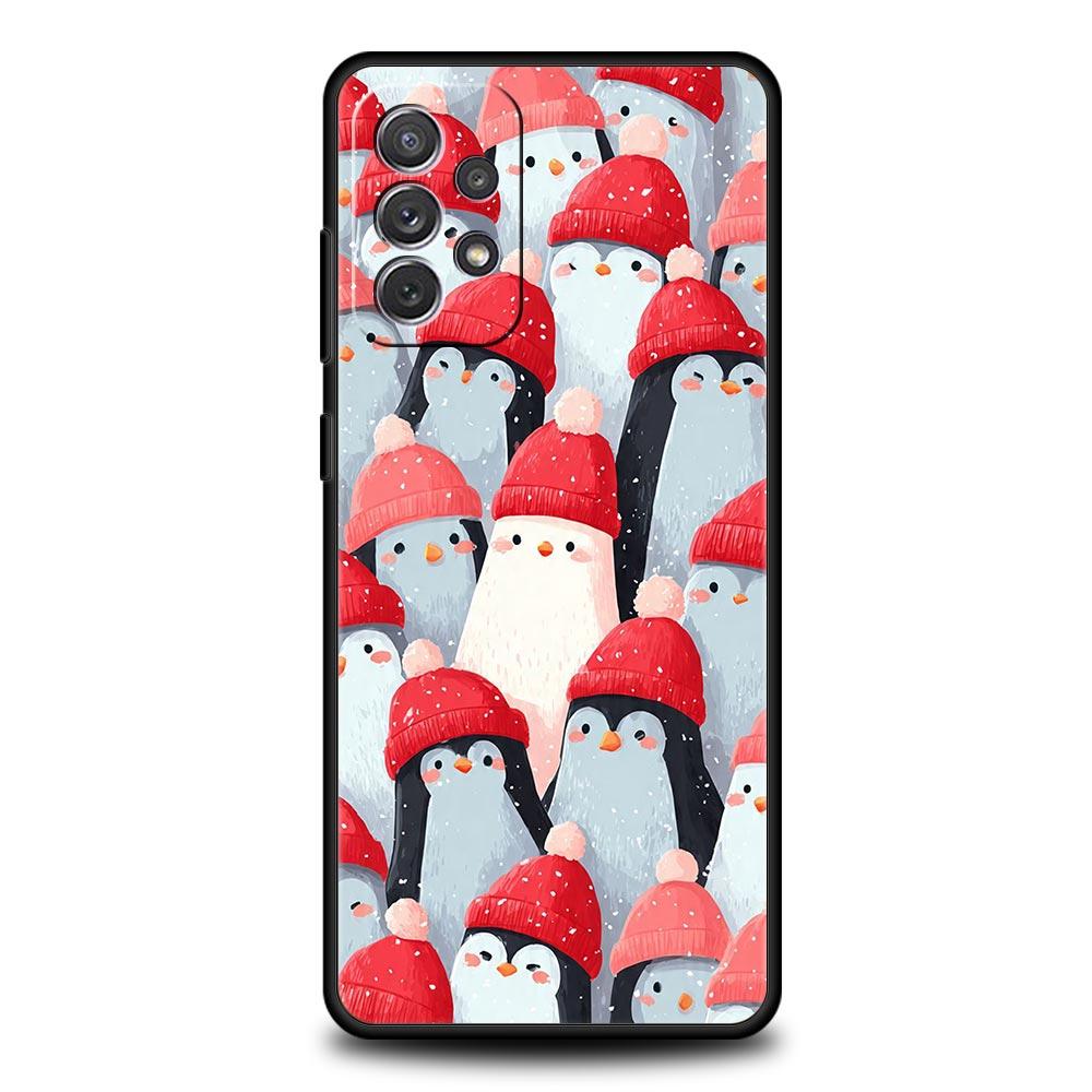 Penguin Kawaii Cute Phone Case for Samsung A17 A13 A15 A25 A35 A51 A55 A71 A21S A11 A31 A41 A23 A53 A73 5G A03S A05s Cover