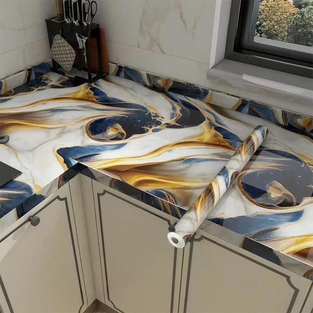 Oil Proof PVC Wallpaper Marble Contact Paper New Wall Stickers  Bathroom Kitchen