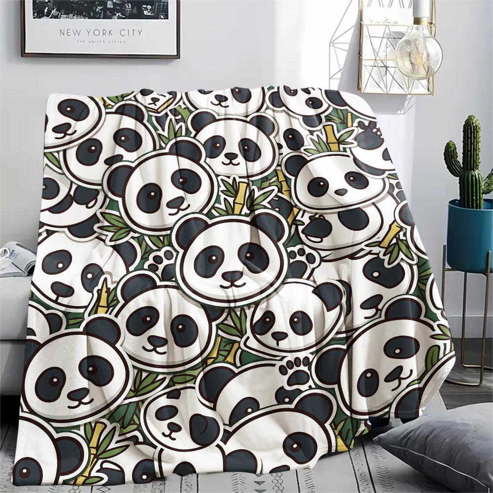 Cute animal panda dolphin Print Flannel Blanket High quality Comfortable for All Seasons Home Decor Warmth and Comfort Perfect for Christmas Gifts