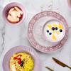 High End French Style Ceramic Plates Fashion Relief Purple Dinner Plate Household Soup Bowls Ramen Noodles Bowl Dishes Tableware