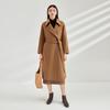 Elva' Island Women's Elegant Loose Fit Mid-Length Wool Double-Faced Coat