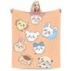 Chiikawa Cute Cartoon Manga Blanket Hachiware Usagi Wool Vintage Soft Throw Blanket for Home Decoration