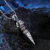 Vintage Distressed Diamond Inlaid Vajra Pendant Necklace For Men