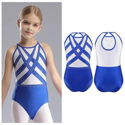 Kinder Mädchen Glitzer Strass Gymnastik Athletisch Activewear Eiskunstlauf Ballett Tanz Tanzbekleidung Sport Training Body