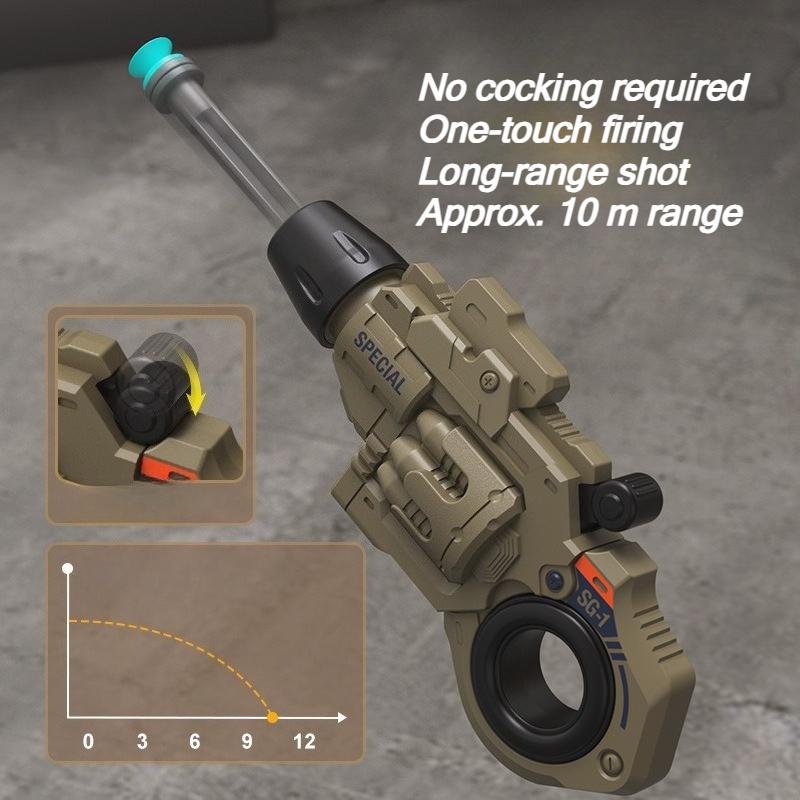 EDC Fidget Launcher Mini Blaster 2-Pack with Spinner Ring Includes 6 Suction Darts Stress Relief Toy Gift for Boys Teens