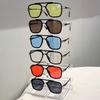 Non-polarized Vintage Punk Double Girder Large Square Frame Leisure Sunglasses Men Women Outdoor Travel Anti Strong Light Eyeglasses