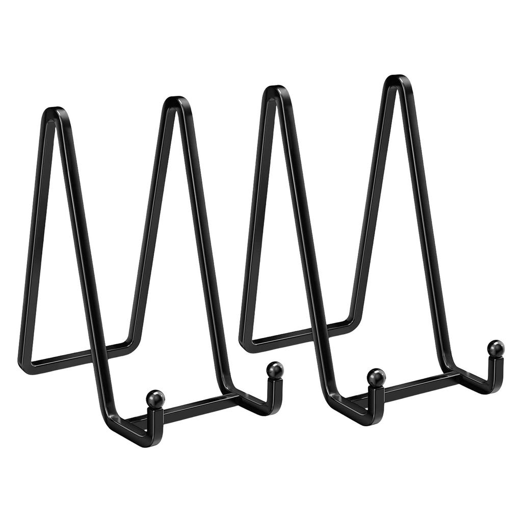 Pack of 2 Elegant Sturdy Iron Easel Display Stands for Photos And Decorative Plates In Bibranting Color Designs