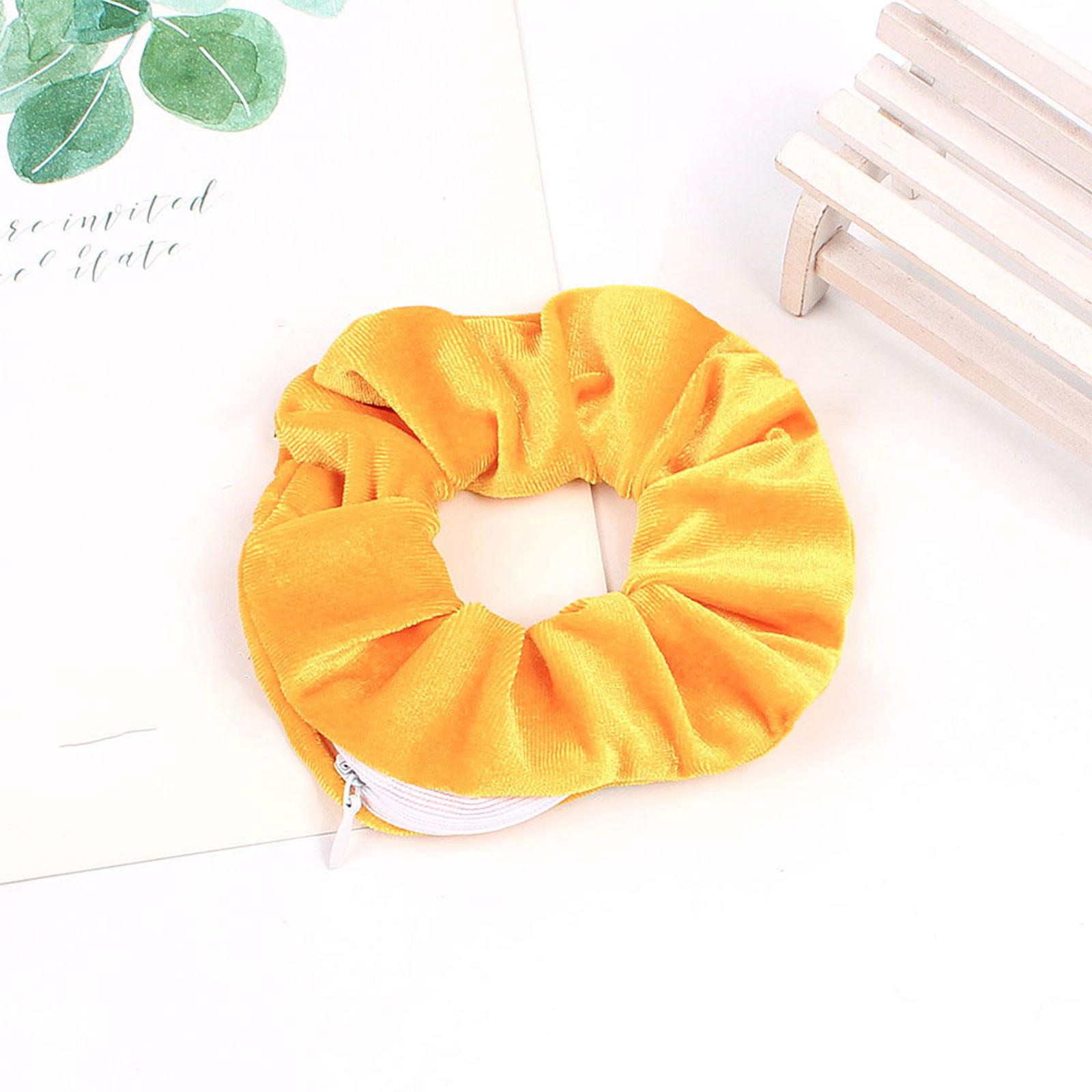 

Elastic Hair Scrunchie with Hidden Zipper Pocket Durable Fabric Stretch Hair Tie for Secure Storage and Comfortable Wear One Size