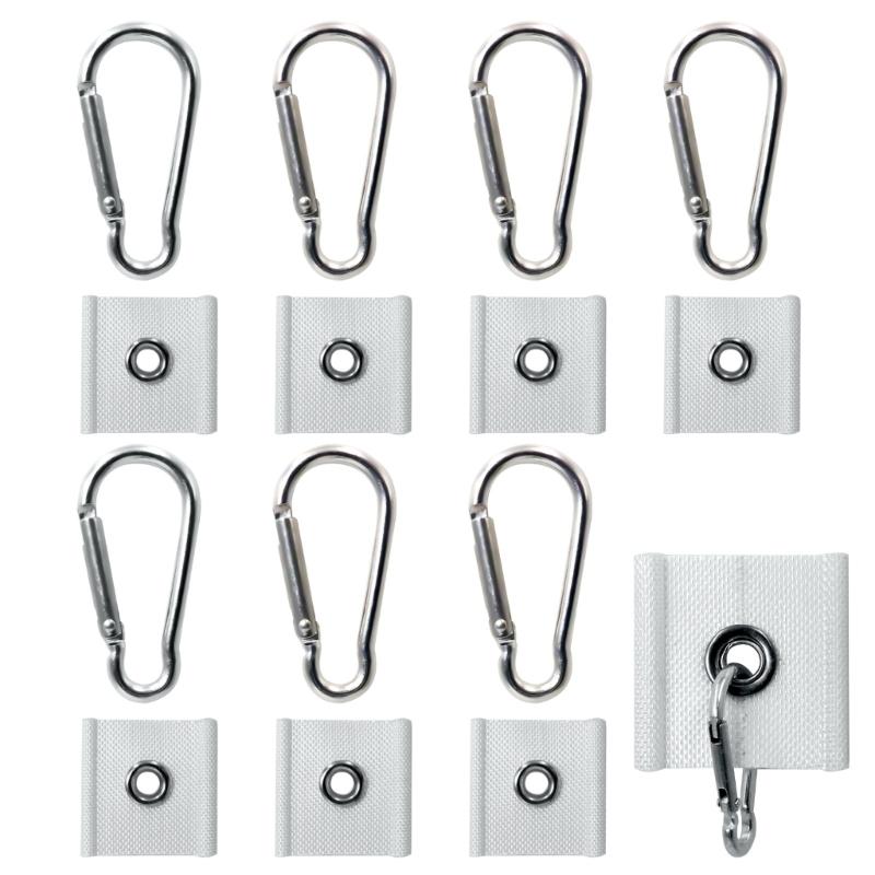 

Double Use Tent Hooks Fit for Motorhomes Trailers Caravans Camping, 5/6mm and 7/8mm Rails, Heavy Duty Nylon Construction белый