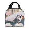 Puffin Rock And New Friends Cartoon Animation Insulated Lunch Bag for Women Kids Leakproof Food Boxes Thermal Lunch Box Tote