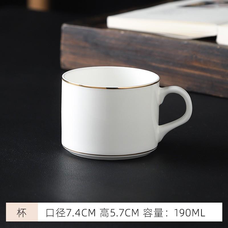 Caneca Porcelana de Osso borda dourada conjunto de xícaras de café luxo flor cerâmica xícara e pires inglês negócios Hotel utensílios de café americanos caneca