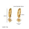 18k Gold Plated Chain Earring Dainty Star Moon Strip Drop Dangle  Stainless Steel Long Threader Earring For Women