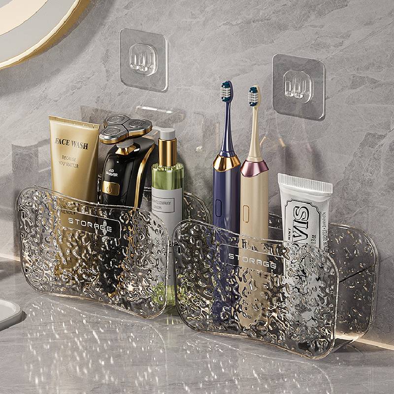 Modern Minimalist Plastic Makeup Organizer With Clear Pet Design For Bathroom And Bedroom Storage
