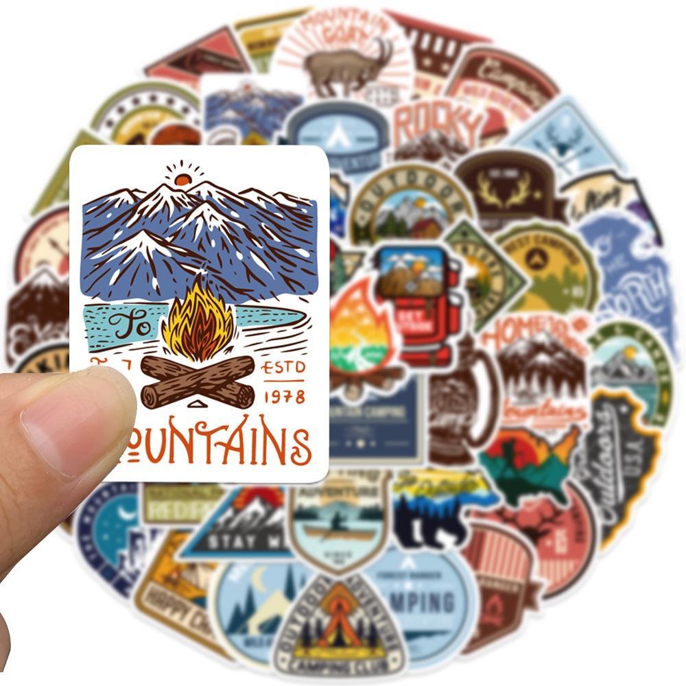 10/50Pcs Cartoon Outdoor Camping Sticker Outdoor Travel Graffiti Kids Toy Skateboard Car Motorcycle Bicycle Sticker Decals
