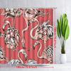 Tropical Flamingo Shower Curtain Pink Aesthetic Bathroom Decor Waterproof Animal Print Curtain 180x180cm