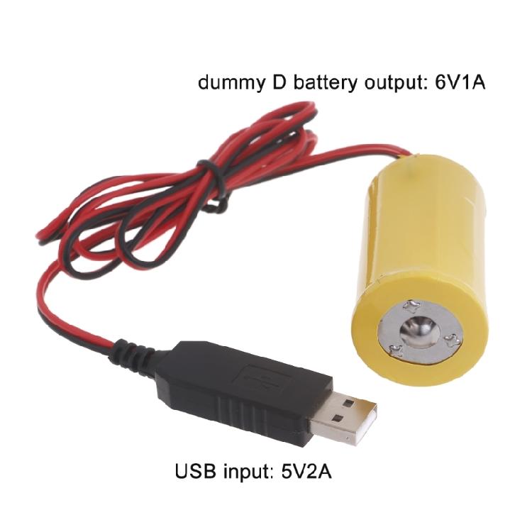 USB 5V2A to LR20 D Fake Battery Power Cable Cord Replace 4pcs 1.5V D Batteries