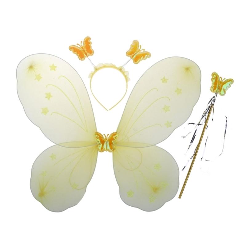 Scintillante Carina Sognante Fata Principessa Angelo Bacchetta Farfalle Ala Cerchietto Festa di Compleanno Halloween Cosplay Costume Accessorio