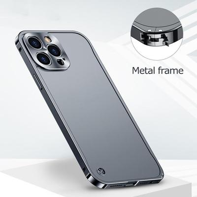 Luxury Metal Frame Lens Protection Case For iPhone 16 15 14 13 12 11 Pro Max Aluminum Phone Case For iPhone 16 Plus Matte Back Cover