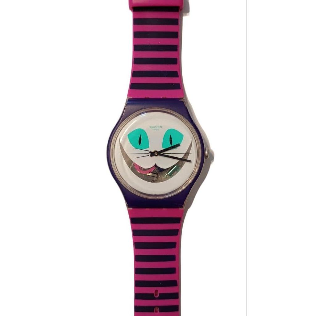 Used Swatch CAT ME UP SUOW125 Cheshire Cat Watch Quartz