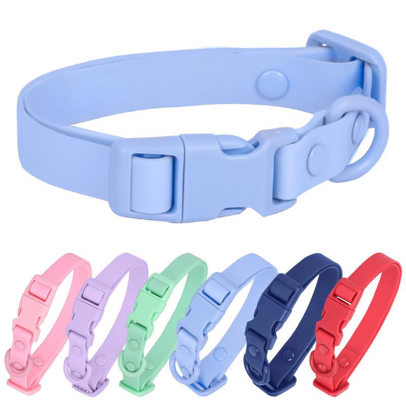 PVC Dog Collar Waterproof Dirt Resistant Easy To Clean Pet Collar Adjustable Neck Collar Pet Dogs Collars