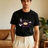 Astronaut On Space Vinyl Record Graphic TShirt Retro Astronaut Galaxy Vinyl Record Print Shirt Unisex Crewneck Cotton Short Sleeve