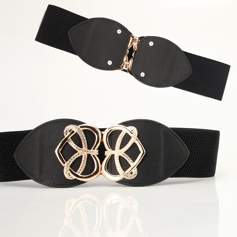New Women's Elastic Belt, Fashionable and Versatile Decoration with Dress, Simple Waist-hugging Wide Waist Seal