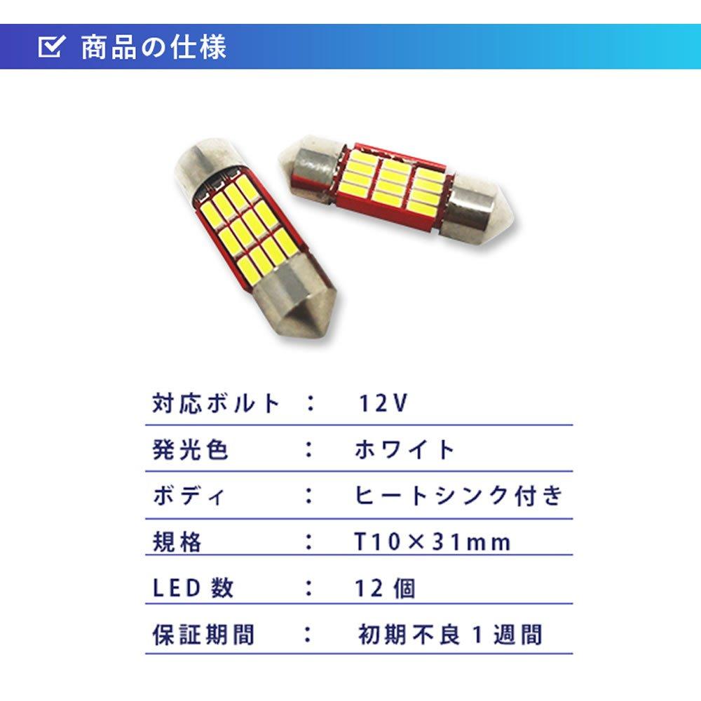 T10 31mm LED Set of for Room Lamps Fcl. Bulbs, 12-LED Bulb, 2,