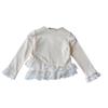 Girls' Korean Style Long Sleeve Lace Trim Top - Spring/Fall Fashion BQB009