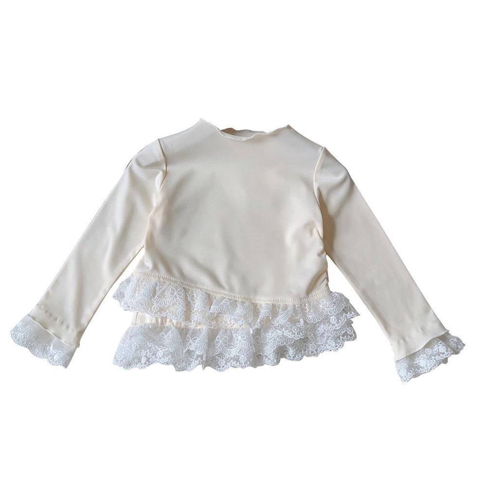 Girls' Korean Style Long Sleeve Lace Trim Top - Spring/Fall Fashion BQB009
