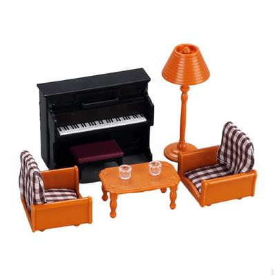 Simulation Klavier Sofa Tischlampe DIY Möbelmodell Miniaturszene 1/12 Kinder Rollenspielzeug