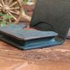 LITSTA Combination Color Business Card Holder Wide Gusset Plenty Italian Leather Blue Green BLUE GREEN (pueblo)