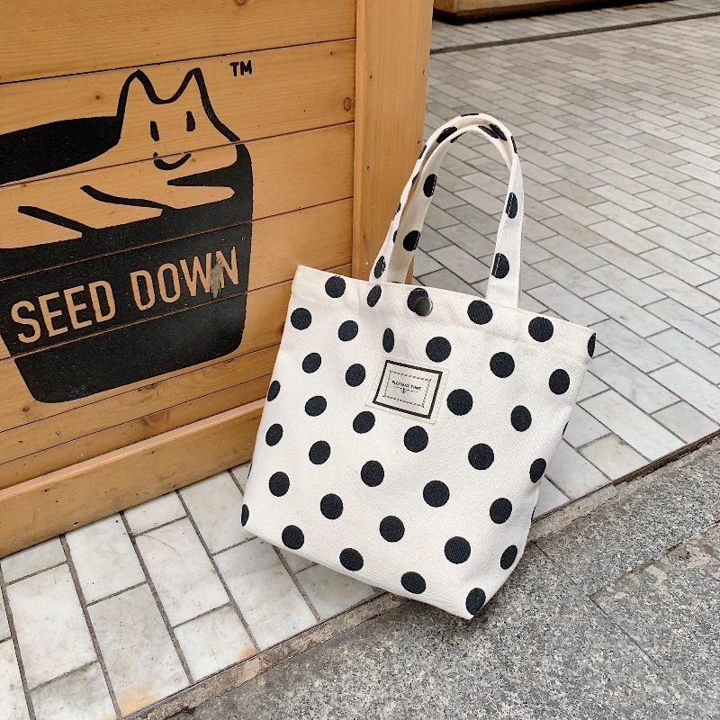 22 Tupfen Schulterhandtasche Handtrage Canvas-Tasche Damen Handy Bento-Tasche Große Kapazität Aufbewahrung Trend