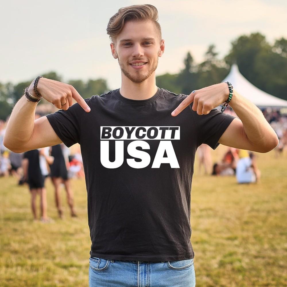 Футболка Бойкотируй США - Анти-Трамповская футболка с тарифами Европейская футболка Смешная Купи британское Унисекс футболка XXXL