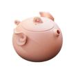 Yixing Purple Clay Teapot Handmade Ball Hole Filter Xishi Tea Pot Pink Pig Shaped Chinese  Zisha Tea Set Kettle With Tea Cup