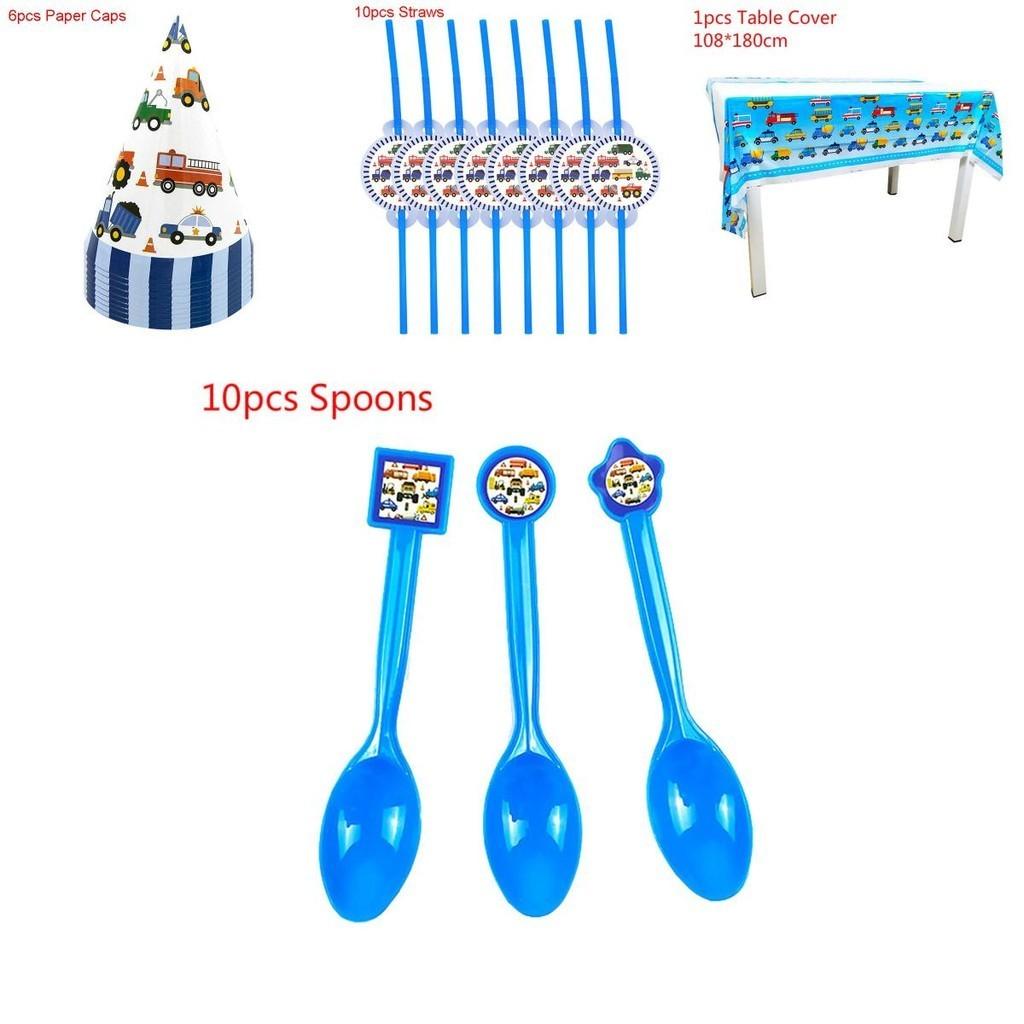 Children's Engineering Car Birthday Party Theme Disposable Tableware Set**