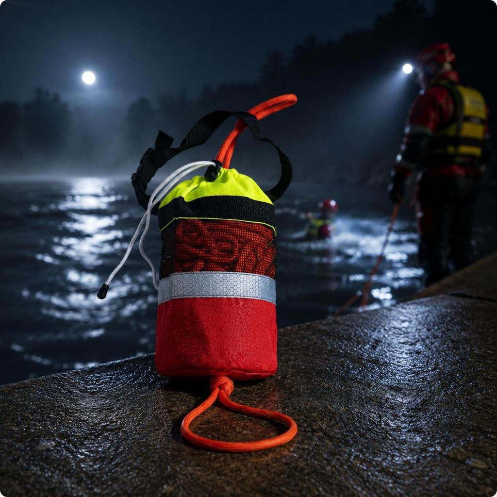 Drowning Response Equipment Throw Bag High Visibility Buoyant Assistance Line Container Quick