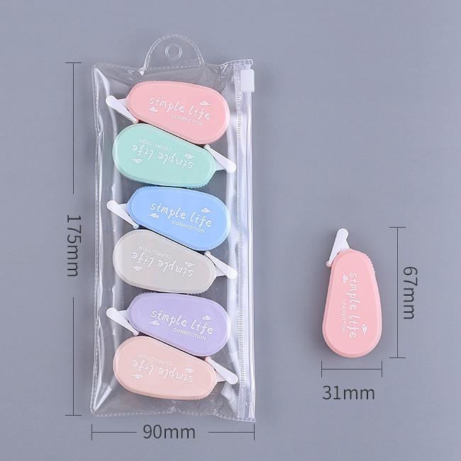 6PCS/Set Cute Mini Correction Tape Sets Morandi Color Correct Tape for Students Back To School Stationery Office Supplies New