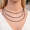 Vnox Minimalist Stainless Steel Black Waxed Cord Leather Necklaces  Adjustable Black Waxed Rope Long Necklace Party Jewelry Gift