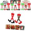 Festive Cross-border Christmas Elf Legs Adorned With Classic Red And Green Stripes