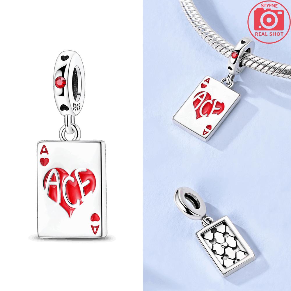 Red Heart Playing Card Original Copper Pendant Chili Pepper Bead Fit Bracelet Women Jewelry Diy Accessory Valentine Day Gift