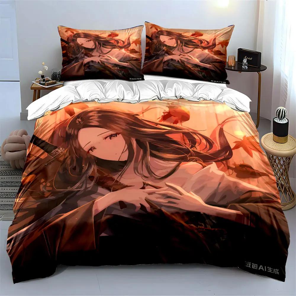 "Samurai Anime Decor Set" Multiple sizes kid's and adults' bedroom Exquisite 3PC bedding set, gift