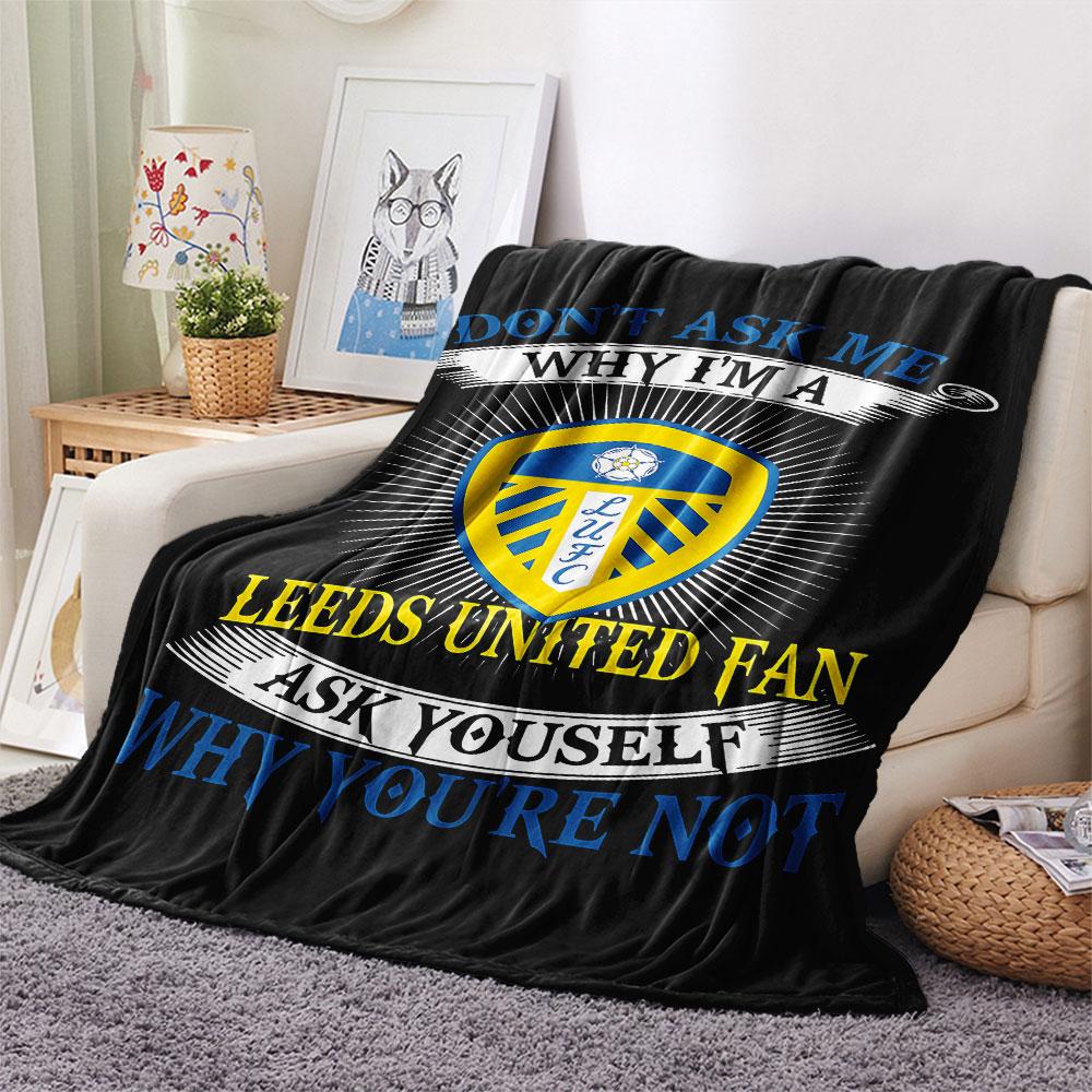 1PC Leeds United Football Club Patterned Flannel Blanket Suitable For All Seasons for Home Decor Warmth and Comfort Gifts Holiday Present
