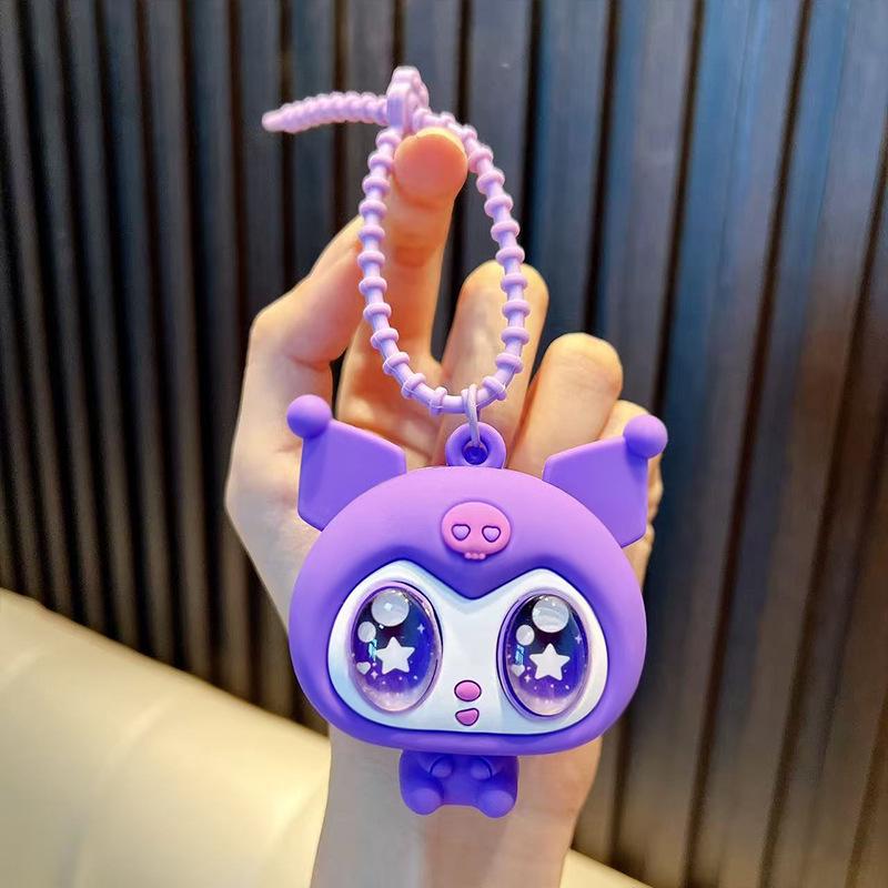 

Big-Eyed Cartoon Squeeze Toy Keychain: Cute Pendant Ornament for Bags фиолетовый