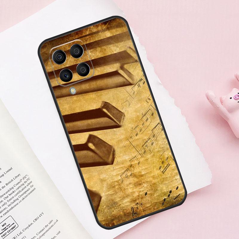 Piano keys Vintage Music Notes For Samsung Galaxy M13 M23 M33 M53 M30s M31s M32 M52 M12 M55 M15 M20 M21 M51 M34 M54 Case