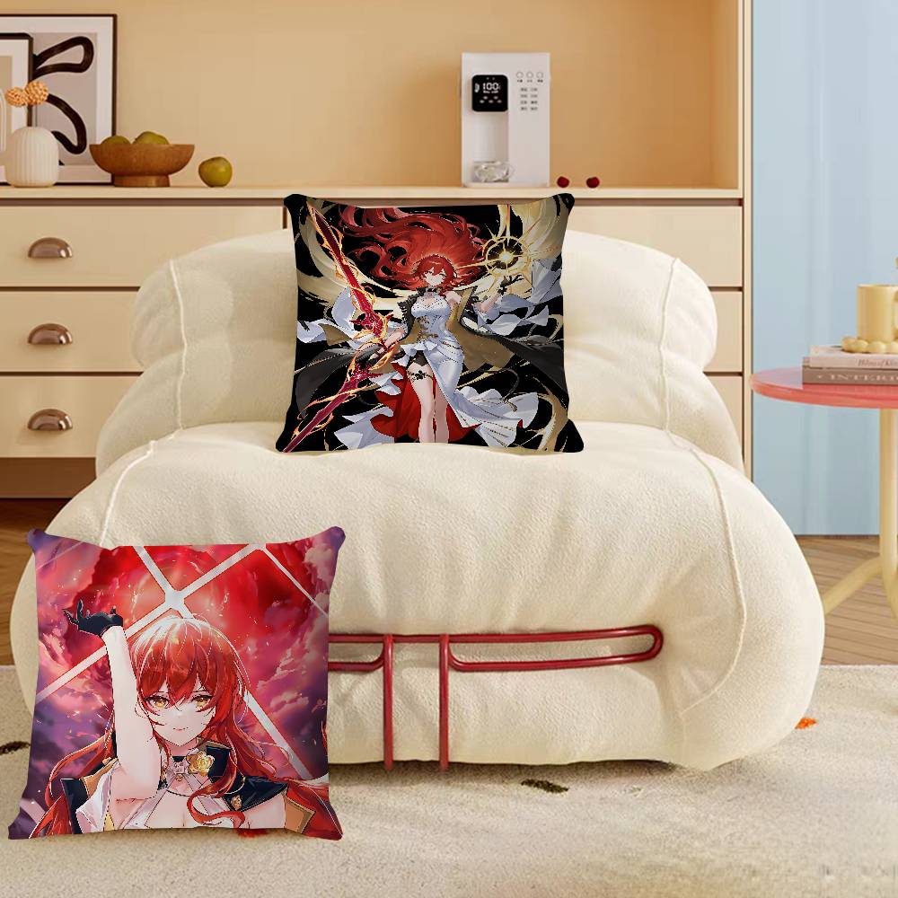 Honkai Impact 3rd Himeko Poszewka na poduszkę Wzór Poszewka na poduszkę Dekoracja Dekoracja świąteczna