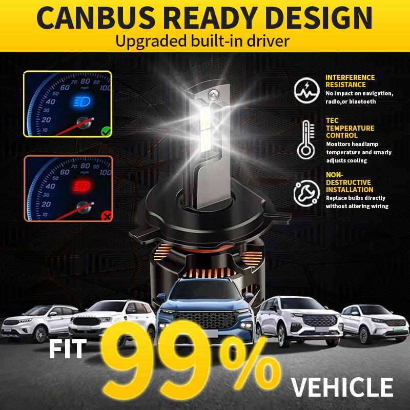 2PCS For Mitsubishi Montero 2001-2006 H4 HB2 LED Headlight Bulb White 9006 LED Hi/Lo Beam HB4 Fog Light Halogen Replacement Lamp