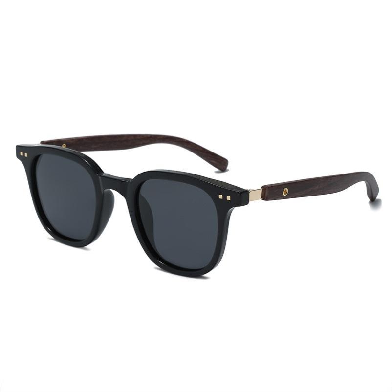 

Korean Elegant Style Sunglasses Women Retro Wood Design Summer Protection Uv StyleA