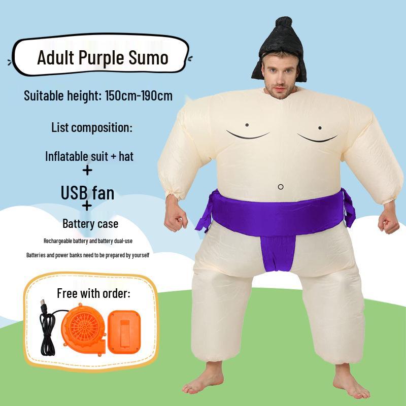 Inflatable Sumo Costume - Halloween Festival Prank for Large Adults