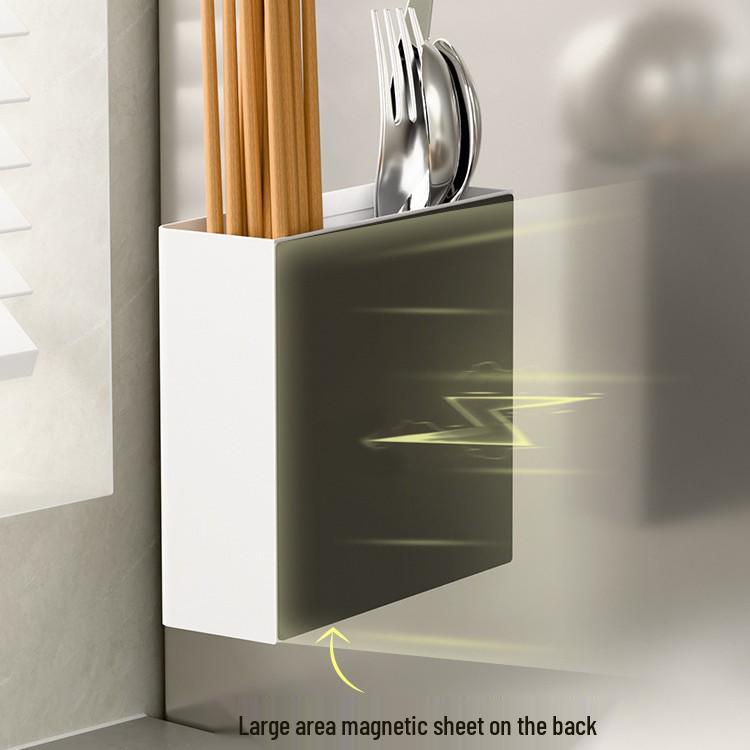 Wall-Mounted Magnetic Kitchen Storage Rack & Knife Holder Set