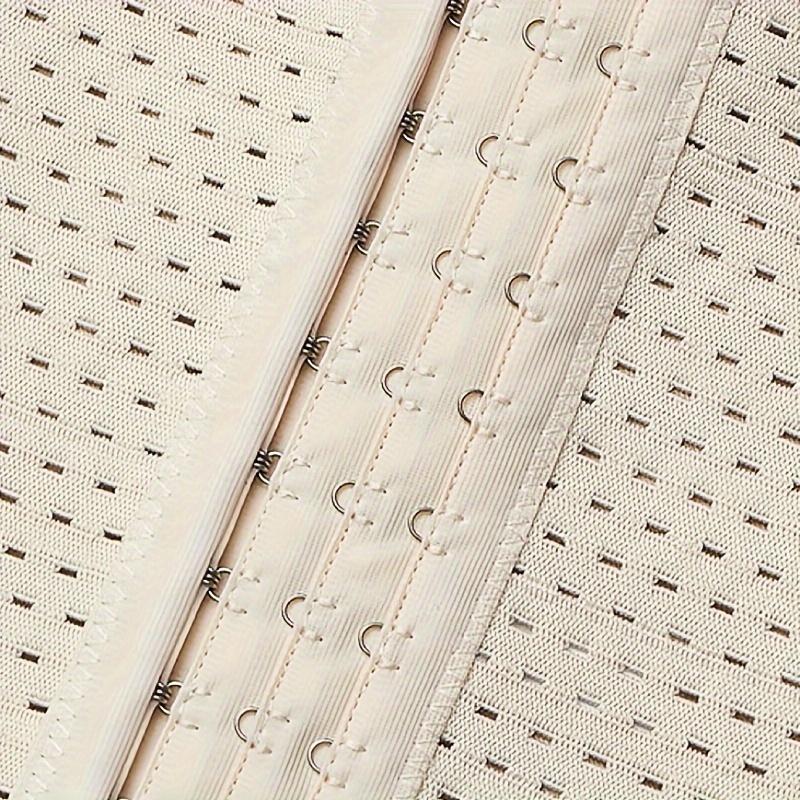 Breathable Mesh Waist Traine Slimming Body Shaper Belt with Triple-Row Hooks, Elastic Fitness & Postpartum Support, Seamless Design